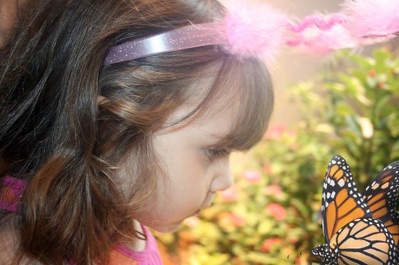 Image: Little girl with butterfly